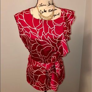 New York & Company Red and White Top, XS